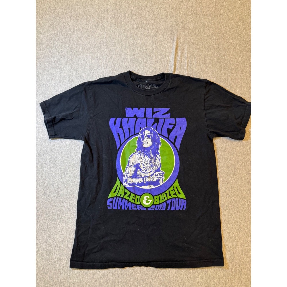 Wiz Khalifa Dazed & Blazed Summer 2018 Tour Graphic T-Shirt Black Mens Medium